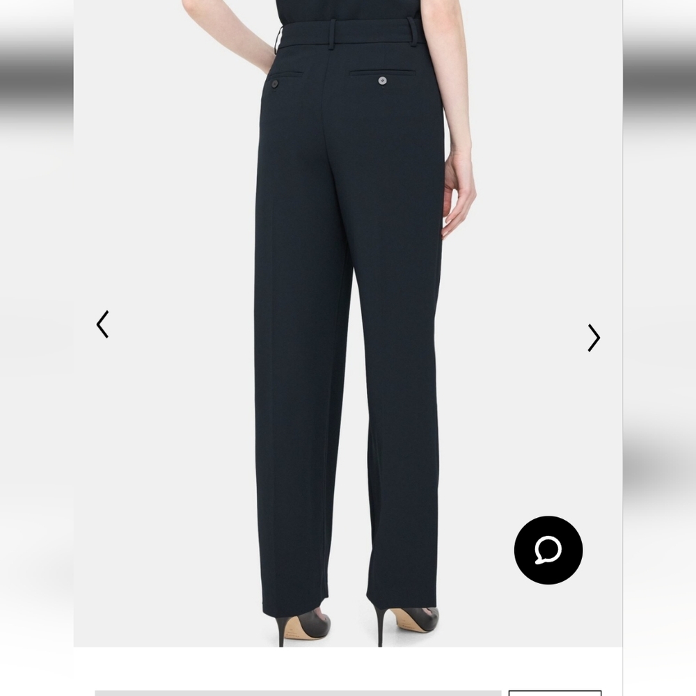 Theory Black Wide-Leg Women's Pants - Picture 3 of 6